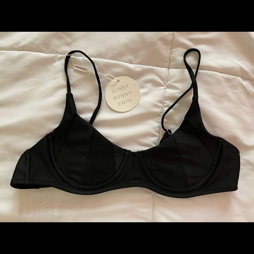 black Sunny Bunny Swim bikini top